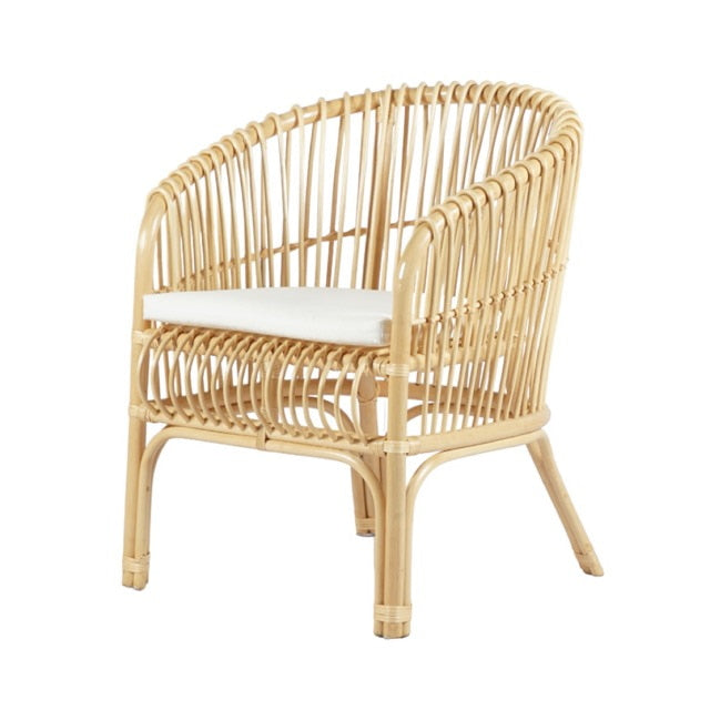 Barrel Cane Chair with Cushion