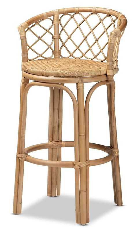 Cane Bar Stool with Backrest