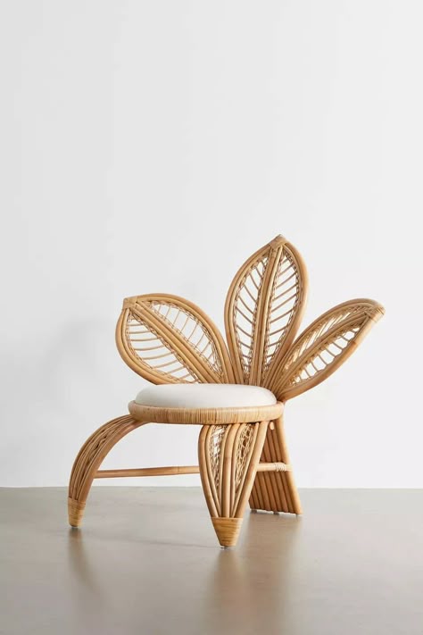Leaf Design Cane Chair