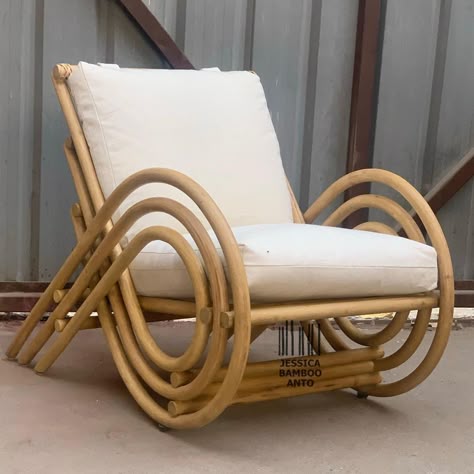 Retro Loop-Arm Bamboo Chair