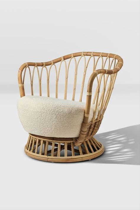Swivel Base Rattan Chair