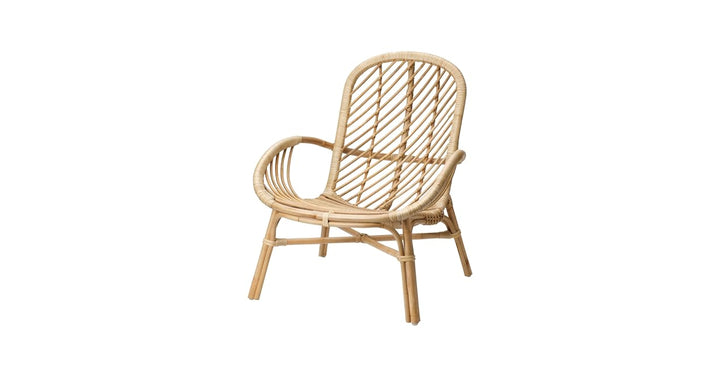Woven Rattan Easy Chair – Diagonal Backrest Design